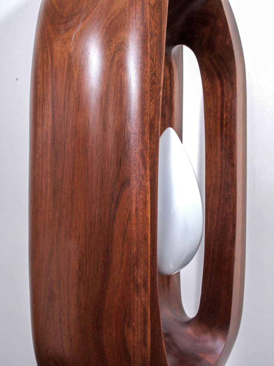 SATURDAY SALE Large Sculpture in Mahogany and White Lacquer 2